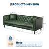 81" Modern Leather Couch for Living Room, Chesterfield Sofa with Deep Seats and 2 Pillows, 3 Seater Sofa with Button Tufted - 2 of 4
