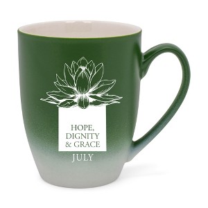 Elanze Designs Hope Dignity And Grace Two Toned Ombre Matte Green and White 12 ounce Ceramic Stoneware Coffee Cup Mug - 1 of 4