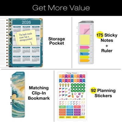 Global Printed Products Hardcover CY 2025 Fashion Planner - 5.5"x8" (Ocean Waves)