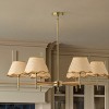 Modern French Country Style6-Light Pendant Light Gold Leaf Fabric Light Shade - 3 of 4
