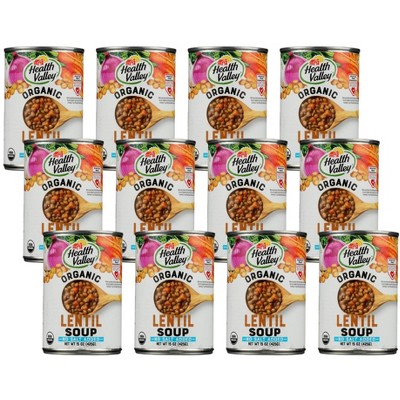 Health Valley Organic Lentil Soup No Salt Added - Case of 12/15 oz