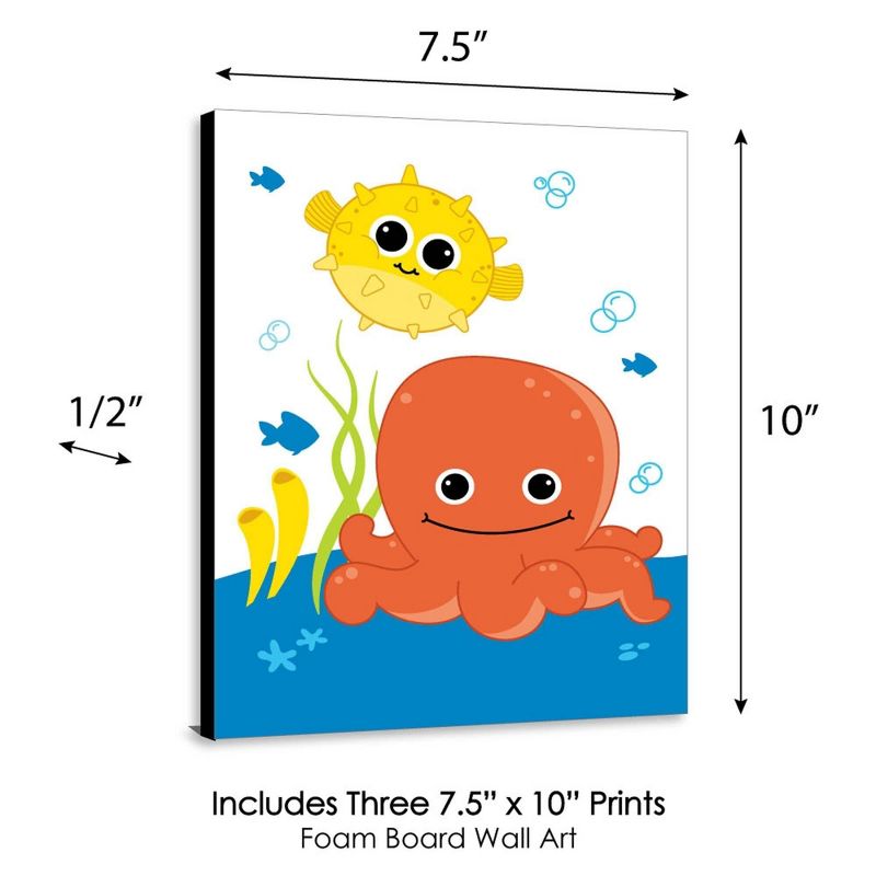 Big Dot of Happiness Under the Sea Critters - Nursery Wall Art and Kids Room Decorations - Christmas Gift Ideas - 7.5 x 10 inches - Set of 3 Prints, 5 of 8