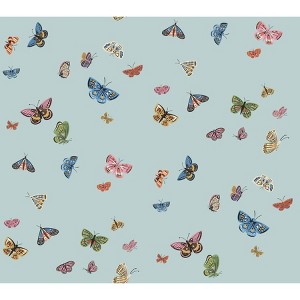 Rifle Paper Co. Butterfly House Light Blue Peel and Stick Wallpaper - 1 of 4