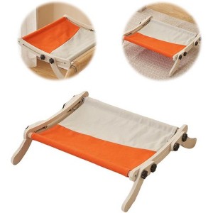 Cat Window Sill Perch, Cat Window Hammock Load Capacity 18Kg and One-Step Sliding Clamping Slot Adjustable Pet Bed for Windowsill Bedside Cabinet - 1 of 4