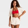 Women's Pointelle Notch Collar Shirt and Shorts Pajama Set - Wild Fable™ - 3 of 3