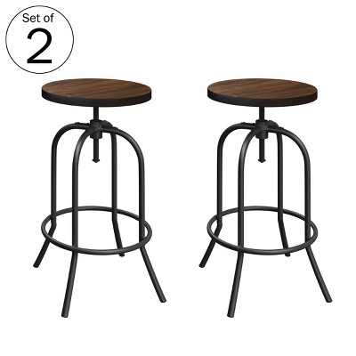 Lavish Home Adjustable Backless Swivel Bar Stool, Brown