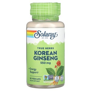 Solaray True Herbs, Korean Ginseng, 550 mg, 50 VegCaps - 1 of 2
