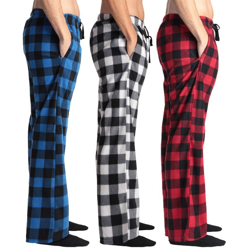 #followme Men's Microfleece Pajamas - Plaid Pajama Pants for Men - Lounge & Sleep PJ Bottoms (Pack of 3), 2 of 5