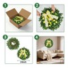 24 Inch Artificial Lemon Wreath with Yellow Lemon & Bow, Greenery Leaves, Spring/Summer Wreaths - 4 of 4