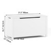 Angel Sar Kids Wooden Toy Box, White Storage Chest with Safety Hinged Lid for Children Ages 3+, 300lbs Capacity - 3 of 4