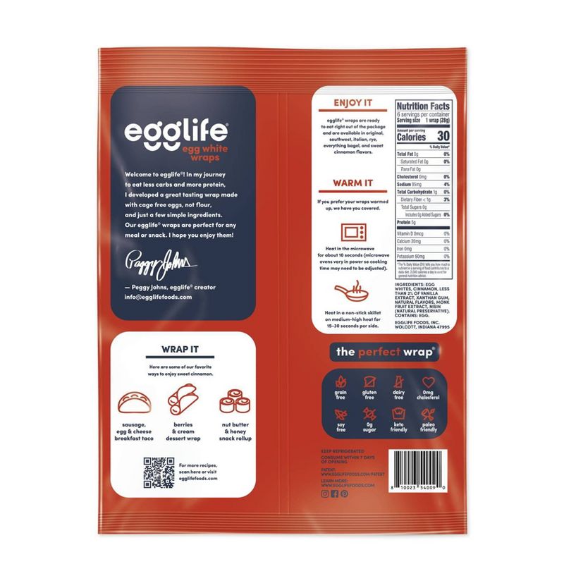 egglife Gluten Free Sweet Cinnamon Egg White Wraps - 6oz/6ct, 4 of 7
