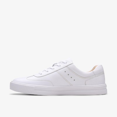Женские кроссовки Clarks Womens Makea Court White Leather Sneakers 8.5 Medium — фото 3
