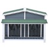 Yami 47.2" Large Wooden  Outdoor Indoor Dog House With Porch, 2 Doors-Maison Boucle - 3 of 4