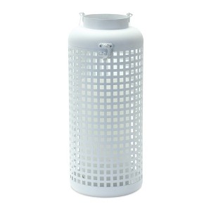 White Punched Metal Candle Holder - 1 of 3