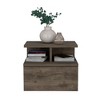 Floating Nightstand 12"H, Wall Mounted with Single Drawer and 2-Tier Shelf, Dark Walnut - 4 of 4