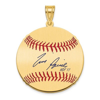 Black Bow Jewelry 14K Gold Plated Tim Raines Signature MD Enamel Baseball Pendant
