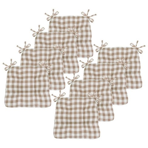 Kate Aurora Country Living Gingham Plaid Checkered Country Farmhouse Chair Cushion Pads - image 1 of 3