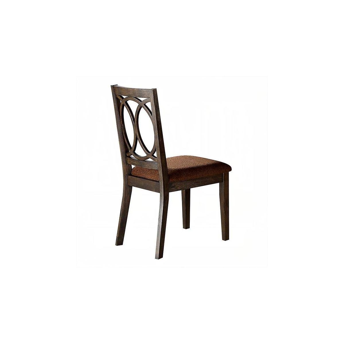 Set of 2 19" Jameson Dining Chairs Brown Fabric/Espresso - Acme Furniture: Upholstered, Traditional Design, Wood Frame - thumbnail 2