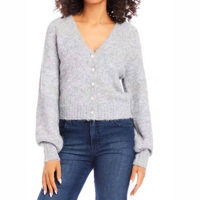 Women's Pearl Button Cardigan Sweater - Karen Kane