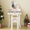 KTMBDW Kids Vanity Table and Chair Set, Girls Vanity Set with Stool, Mirror, Makeup Dressing Princess Table with 3 Drawer for Little Girls - 3 of 4