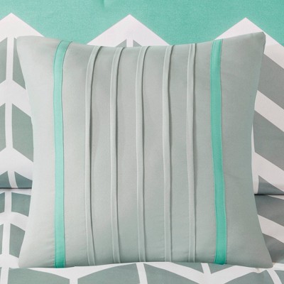 Teal and Gray Microfiber Twin Reversible Comforter Set