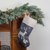 Northlight 20" Burlap Christmas Stocking with Gray Felt Animal Stencil Design and Burlap Cuff - 2 of 3