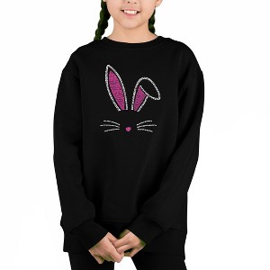 LA Pop Art Bunny Ears - Girl's Word Art Crewneck Sweatshirt - 1 of 3