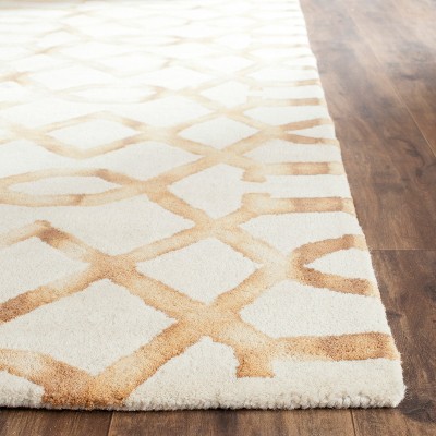Ivory and Camel Hand-Tufted Wool Square Area Rug, 7'x7'