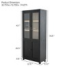 Mid-Century Display Cabinet with Tempered Glass Doors and Adjustable Shelves, 74 in Tall for Living Room or Office-3irtyhousy - 4 of 4