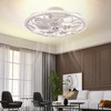 20" Retro Matte Floral Ceiling Fan with 3-Color LED Ring Light, Flush Mount Design and Brushed Gold Accents for Bedroom & Living Room - 4 of 4