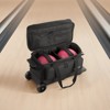 VEVOR Bowling Ball Bag, 2 Ball Double Roller Bowling Bag with Wheels, Featuring a Separate Compartment for Shoes (Up To US Size 16), Black - 2 of 4