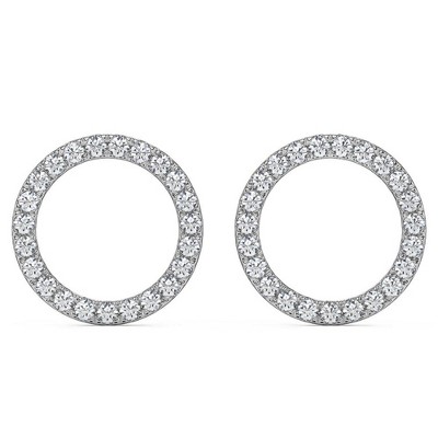 Pompeii3 1/4Ct Circle Diamond Earrings in White, Yellow, or Rose Gold Lab Created
