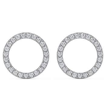 Pompeii3 1/4Ct Circle Diamond Earrings in White, Yellow, or Rose Gold Lab Created