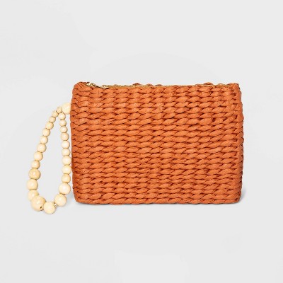 Straw Beaded Clutch - A New Day™ Coral