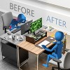 Simple Trending Monitor Stand Riser, 2 Tier Wood Office Desk Storage Organizer for Laptop, Computer, Black - 3 of 4