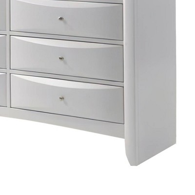 Elegant White 60'' Dresser with Dovetail Drawers and Felt Lining