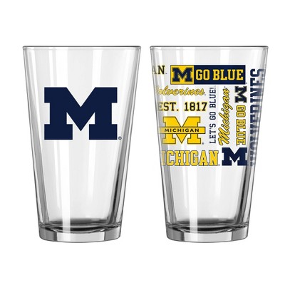 NCAA Michigan Wolverines Pint Glass Gift Set - 2pk