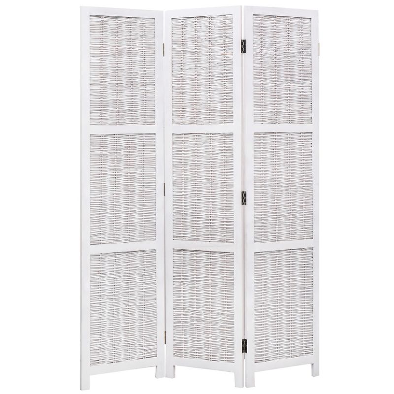 Legacy Decor Wicker and Wood Screen Room Divider, 1 of 4