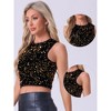 INSPIRE CHIC Women's Sequin Crop Round Neck Sleeveless Sparkly Glitter Club Party Tank Top - 2 of 4