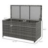 Bigget Outdoor 83 Gallon Steel Wicker Patio Deck Storage Box - 4 of 4