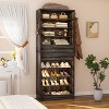 Besiost Shoe Cabinet with Wood Drawers, Closet Shoe Rack Organizer - - 2 of 4