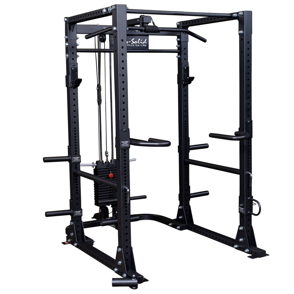 Body-Solid GPR400 Power Rack with GLA400 Lat Pulldown Bar Attachment