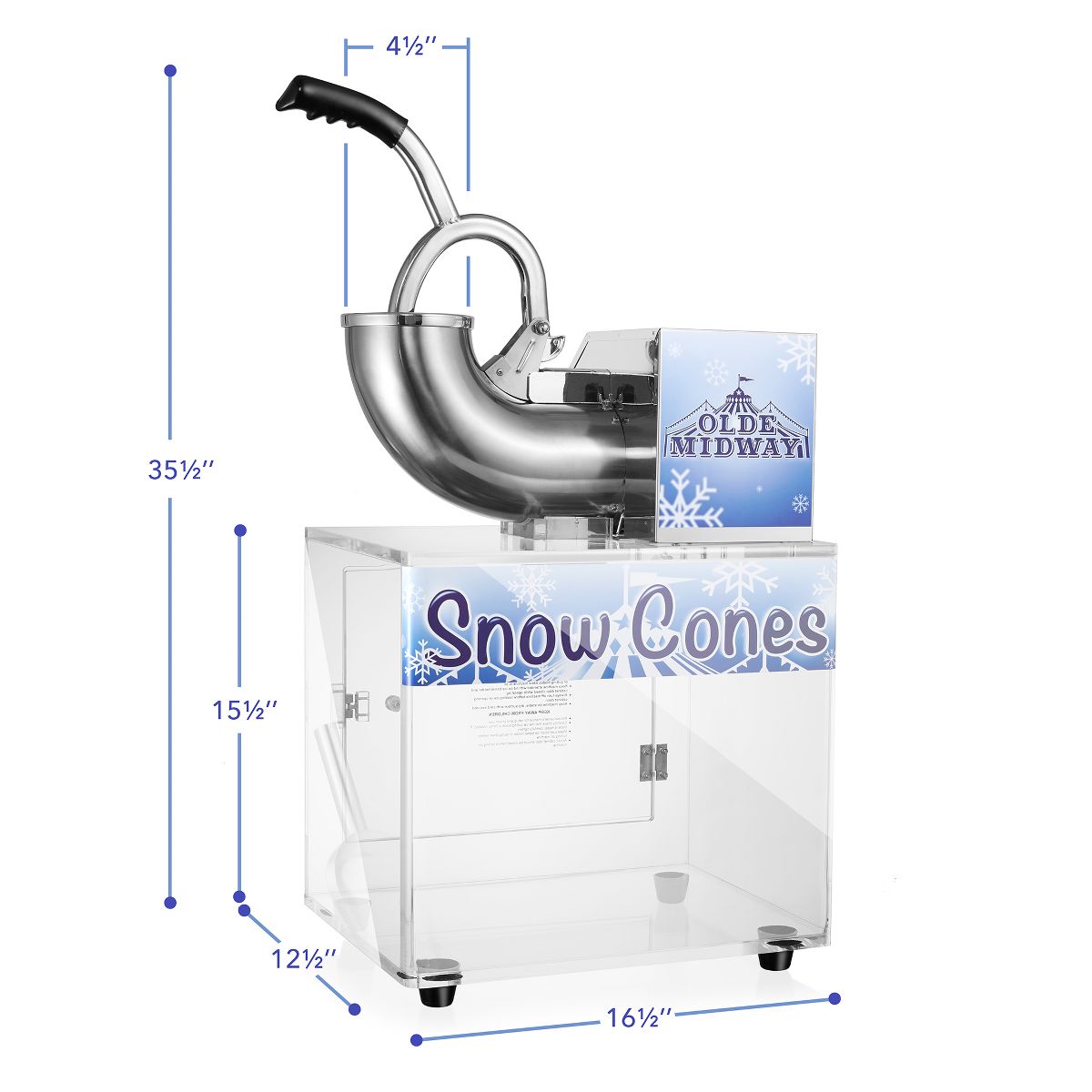 Olde Midway Snow Cone Machine, Commercial Countertop Shaved Ice Maker - thumbnail 7