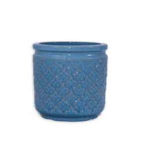 SpassWay 15" Dia Outdoor Indoor Ceramic Planter Pot Decorative Planter with Drainage Hole Patio Flower Pot - 1 of 4