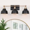 LNC Darren 24.5-in 3-Lights Matte Black and Gold Dome Modern/Contemporary Vanity Lights - 2 of 4