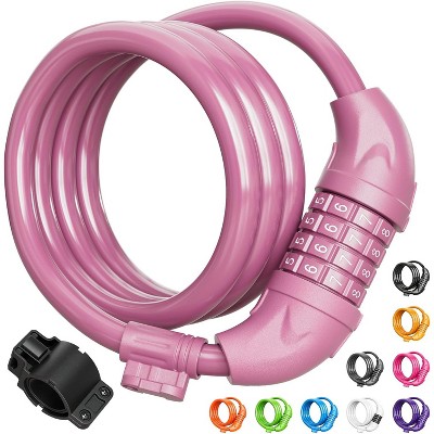 Bike Lock, Bicycle Lock 4 Feet Cable Lock 1/2 Inch Resettable Bike Lock Combination with Mounting Bracket, Bike Accessories for Bicycle