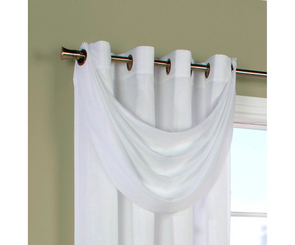 Thermavoile&#153; Rhapsody Lined Grommet Crescent Valance - White (36x19")