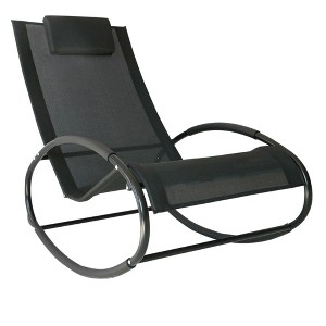 Okak Patio Pool Lounger Outdoor Rocking Chair with Breathable Mesh Seat,1 Pc,Sun Bathing Chair Chaise Lounge for Pool,Beach,Porch&Backyard - 1 of 4