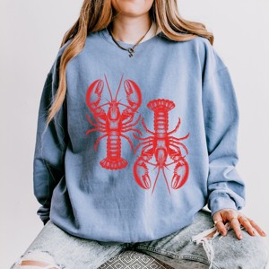 Simply Sage Market Two Lobsters Lightweight Garment Dyed Sweatshirt - 1 of 4