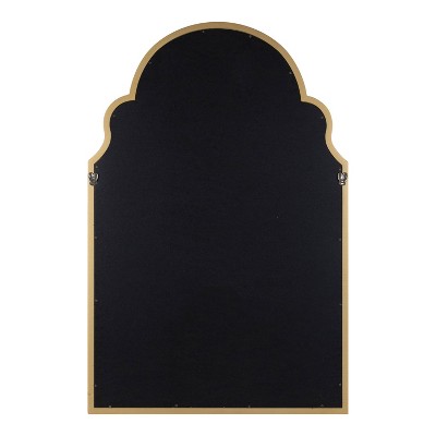Gold Moroccan-Inspired Arched Wall Mirror with Scalloped Edges